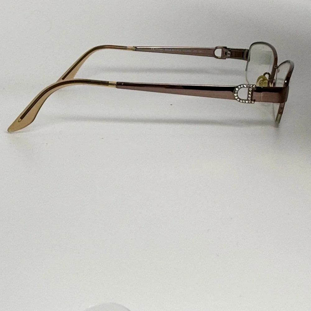 Christian Dior CD3685 LRF‎ Brown Rhinestone D Eyeglass Frames 52-16-130 21924